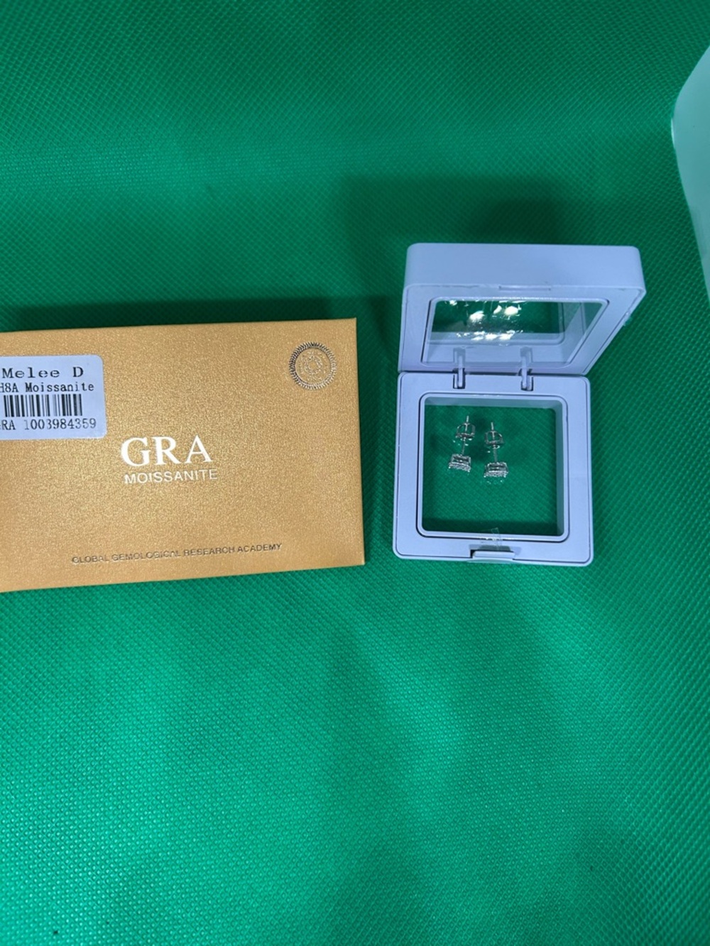 GRA Moissanite Square Drop Earrings in Silver